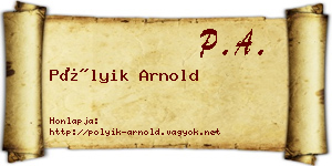 Pólyik Arnold névjegykártya